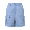 thumbnail image 5 of Gunia Cargo Shorts For Women Bermuda Shorts Casual Summer High Waist With Pockets Outdoor Beach Hiking Shorts Light Blue M, 5 of 5