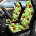 thumbnail image 2 of Qpednta Cute Ladybug 14 Pieces Automobile Seat Cover Sets Steering Wheel Cover Comfortable Car Headrest Cover Center Console Cover Cars Seat Belt Pad Cover Water Cup Pad Fit Car,Suv, 2 of 6