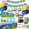 149Pcs Sonic The Hedgehog Party Favor Party Decorations Birthday Party Supplies, Flatware, Spoons, Fork, Knife, Plates, Cups, Straws, Table Covers, Banner, Napkins , Balloon, Cake Toppers, Tablecloth