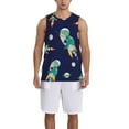 thumbnail image 6 of Rocae Astronaut Dinosaur and Space for Men's Basketball Jersey Lightweight and Breathable Athletic Tank Top,Quick-Drying Sports Jersey XX-Large, 6 of 9