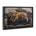 thumbnail image 2 of Stupell Industries Art Deco Cozy Couch Highland Cow Black Floating Frame Canvas Art, 25 x 17, by Tina LeCour, 2 of 8