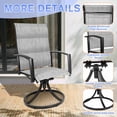 thumbnail image 4 of SOLAURA Patio Swivel Chairs Set of 2, High Back Textilene Padded Outdoor Metal Dining Chairs for Deck, Lawn or Garden, Grey, 4 of 8