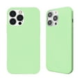 thumbnail image 4 of For Apple iPhone 14 Plus (6.7") Liquid Silicone Hybrid Gel Rubber with Microfiber Lining Shockproof Flexible TPU Case Cover fit iPhone 14 Plus - Green Mint, 4 of 9