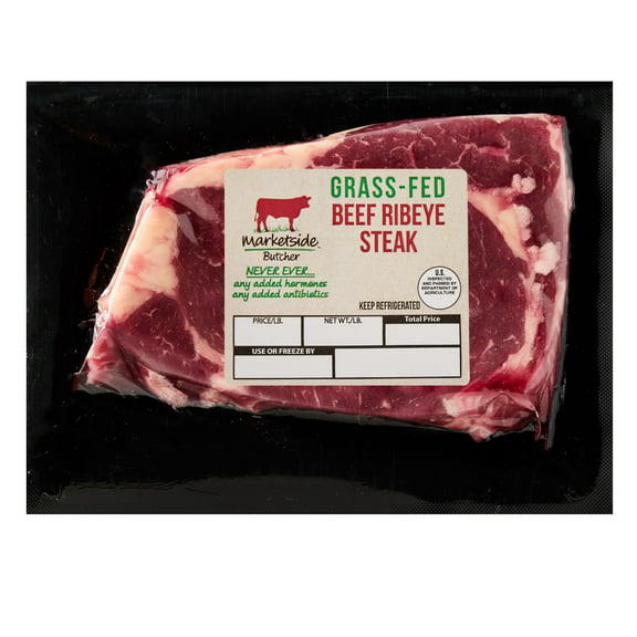 Marketside Butcher Grass-Fed Beef Ribeye Steak, 0.625-1.5 lb