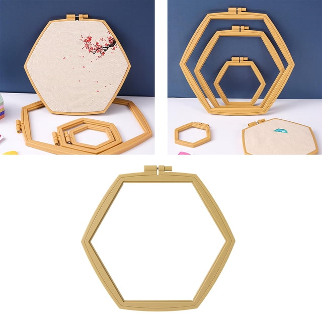 Aros de exhibición de plástico perfecl de aro hexagonal reutilizable para arte artesanía adornos 260 mm x 240 mm
