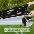 thumbnail image 6 of Backed Squre Tablecloth with Botanical Mushroom and Psychedelic Trippy Mushroom Designs, Waterproof and Scratch-Resistant Vinyl, Elastic Edge Fit for Dining, Picnic, Patio, 6 of 6