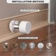 thumbnail image 5 of Door Stop 2-Pack with Bonus Sticker - Two Self-Adhesive White Rubber Door Stops - Heavy Duty Stainless Steel Body with Sound-Deadening Bumper Top - Su, 5 of 5