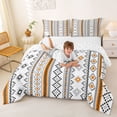 thumbnail image 3 of jejeloiu Minimalist Tribal Full Size Comforter Sets,Modern Print Bedding Comforter Set For Boys,White Orange,Reversible,3-Piece,1 Comforter and 2 Pillowcases, 3 of 7