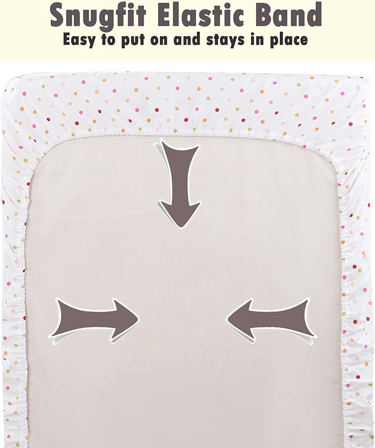 Danica 100% Cotton Fitted Baby Crib Sheet 3 Pack for baby Boys Girls |Standard Crib And Toddler Mattress Sheets | 28x52 Inch (3PK, Animal Polka Dots)