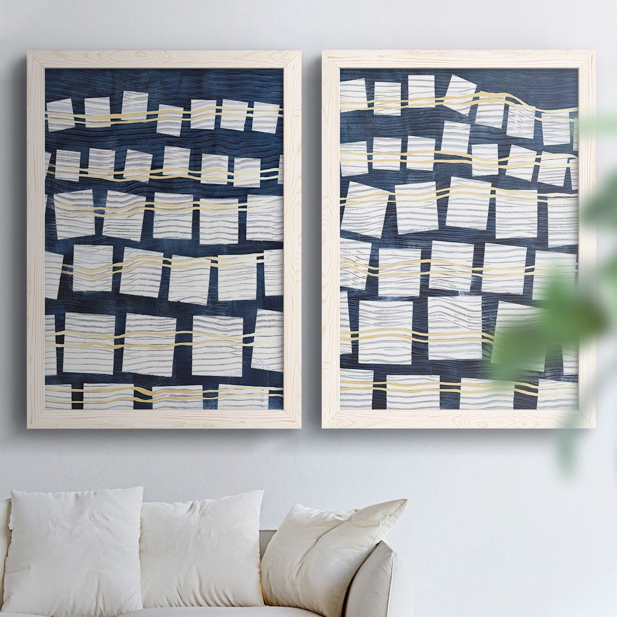 Networks III - Premium Framed Canvas 2 Piece Set - Ready to Hang