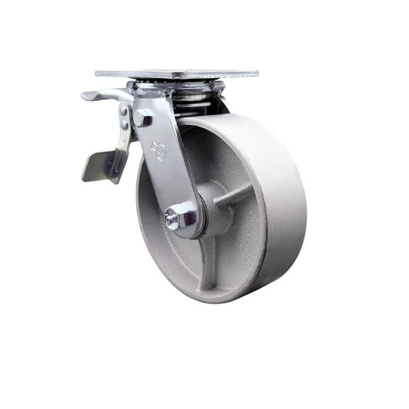 6 Inch Semi Steel Swivel Caster with Ball Bearing and Total Lock Brake SCC