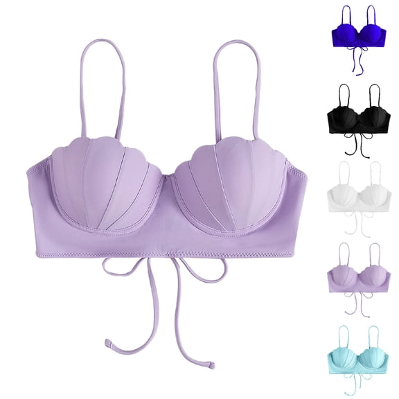 String Bikini Tops for Women Adjustable Straps Bathing Suit Top Minimalist Full Coverage Swim Top Only
