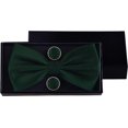 thumbnail image 5 of LAICAIW Mens Solid Color Double Fold Pre-tied Bow Tie and Pocket Square Cufflink Set with Gift Box, 5 of 5