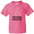 thumbnail image 3 of Inktastic Nana Loves Me Girl Flamingo Youth T-Shirt, 3 of 5