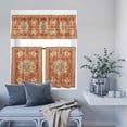 thumbnail image 6 of 3 Piece Kitchen Curtains and Valances Set Orange Boho Cafe Curtains 36 Inch Length Geometric Antique Tribal Retro Ethnic Valance & Tier Curtain for Living Room Bedroom Small Window 54"x18"+27"x36"*2, 6 of 6