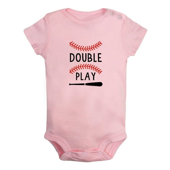 Twins Baby Double Play Baseball Funny Rompers Newborn Bodysuits Infant Jumpsuits Kids Cotton Clothes Graphic Outfits