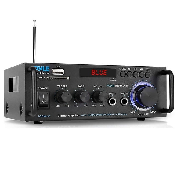 Pyle PDA29BU 200W Bluetooth Home Stereo Amplifier Receiver with Remote and FM