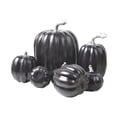 thumbnail image 2 of 7 Pcs Black Faux Pumpkins for Outdoor Gothic Halloween Decor Fall Decor Pumpkins for Indoor Outdoor Home Porch and Table Thanksgiving Halloween Party Decorations, 2 of 7