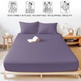 thumbnail image 5 of King Size Fitted Sheet Set - Pure Lilac Gray 3 Piece Bedding Sets 16" Deep Pocket Fitted Sheet with 2 Pillowcases, Contemporary Solid Color Minimalist Art Brushed Microfiber Hotel Luxury Bed Sheets, 5 of 9