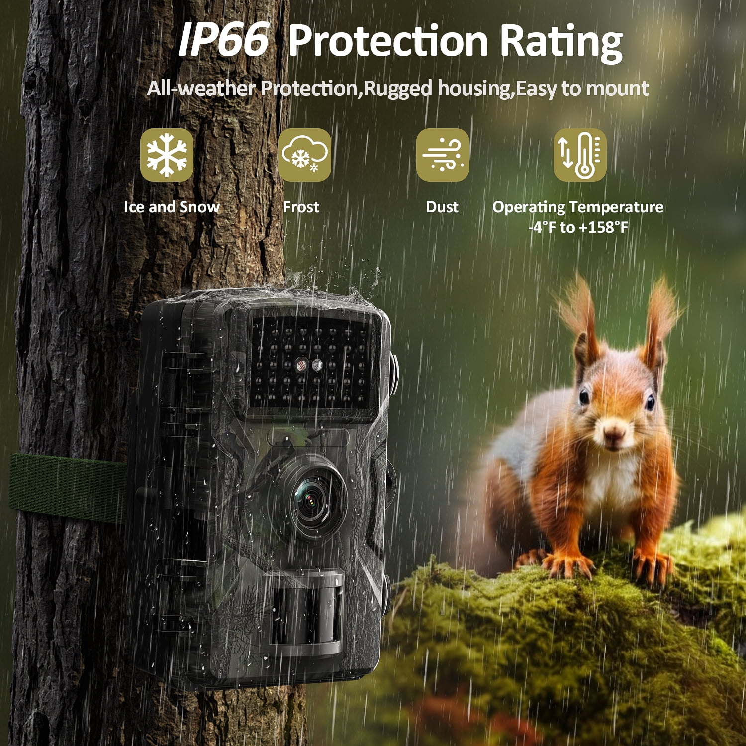 Askmuse 32MP 4K Trail Camera With Motion Activated Night Vision, Wifi Game Camera, Waterproof Mini Trail Camera with 90° Wide Angle , Hunting Camera for Wildlife Monitoring