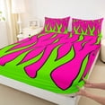 thumbnail image 3 of Homewish Cartoon Abstract Stripes Full Size Sheets, Pink Green Bed Sheets, Teens Kids Boys Girl Sheet Sets, Lightweight Room Decor, 4-Piece, 3 of 7