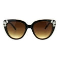 thumbnail image 2 of Womens Rhinestone Sunglasses Butterfly Cateye Fashion Eyewear UV 400 Black Brown, 2 of 4