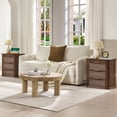 thumbnail image 5 of Wooden Nightstands 22" Wide Fluted Nightstand with Charging Station, Modern End Table for Living Room, Bedroom, Home Office, Wood 3 Drawer Dresser, Large Bedside Tables, Curved Profile Design,Bedsid, 5 of 11