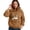 Brown, variant on Flannel Cat Dog Pet Pouch Hoodie for Women, Pullover Sweatshirt with Front Carrier Pocket and Drawstring Hood