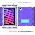 thumbnail image 2 of iPad mini 6 Case with HD Screen Protector, iPad mini 6th Generation Case 8.3 inch 2021, Dteck Heavy Kids Safe Shockproof Case with Built-in Kickstand for iPad mini 6th Generation,Purple/Mint, 2 of 7