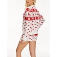 thumbnail image 6 of Franhais Women's Christmas Lounge Set Long Sleeve Crewneck Tops Heart Elk Snowflake Print Shorts Sleepwear Sets, 6 of 9