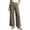 *Army Green, variant on Women's High Waisted Cotton Linen Pants , Wide Leg Work Business Trousers For Women , Ladies' Button Detail Pleated Pants with Pockets,Khaki,S-XL
