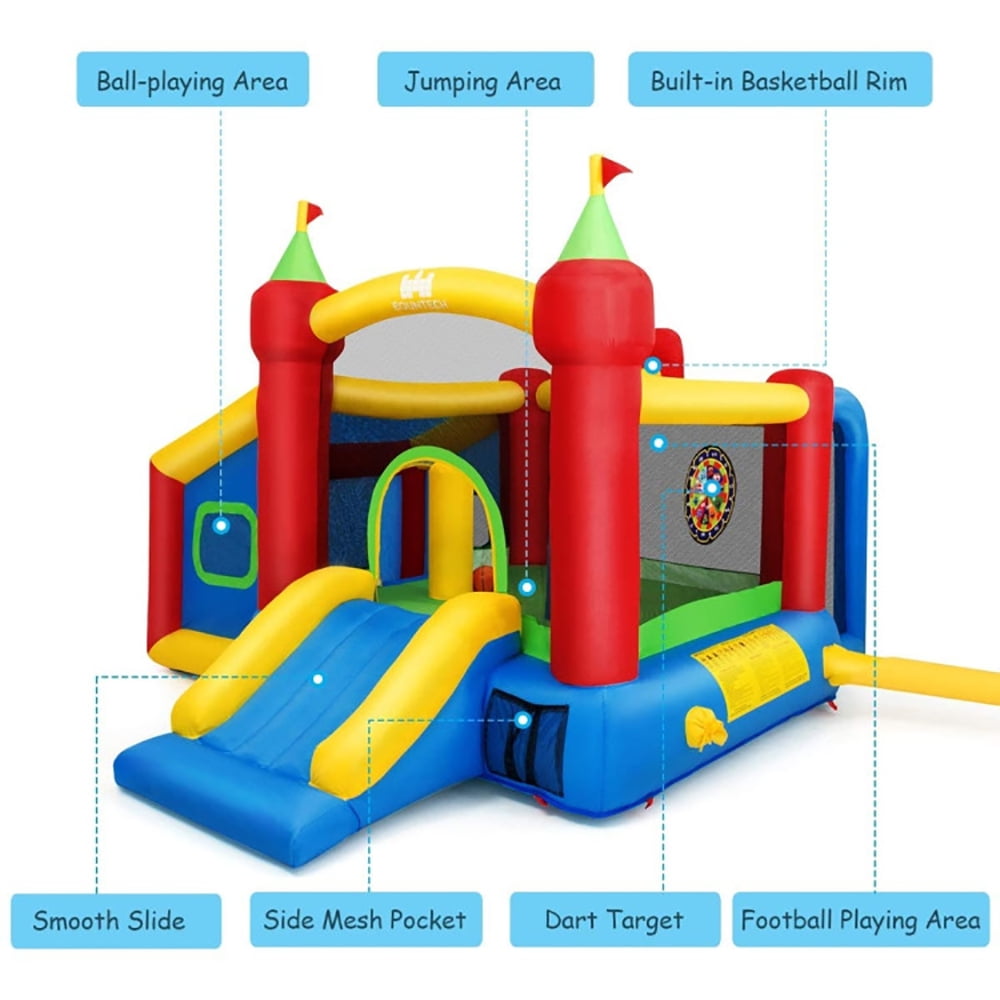 Aimee Lii 7-in-1 Kids Inflatable Bounce House with Ocean Balls and 480W Blower, Playhouse for Kids Outdoor Aimee Lii 7-in-1 Kids Inflatable Bounce House with Ocean Balls and 480W Blower, Playhouse for Kids Outdoor