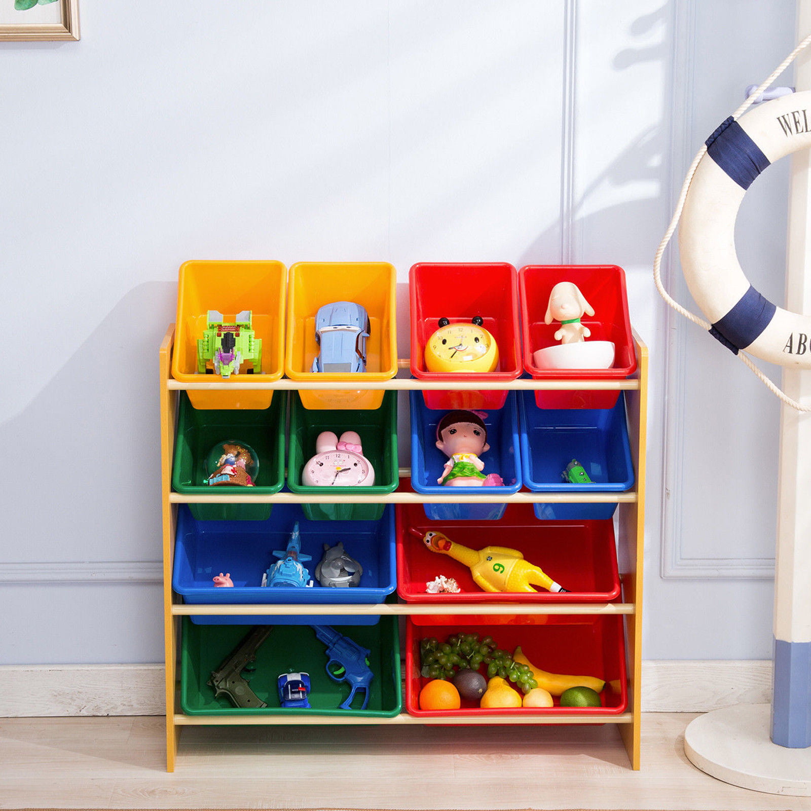 Toy Bin Organizer Kids Childrens Storage Toy Box Playroom Bedroom Shelf Drawer 