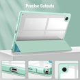 thumbnail image 3 of KOMI Hybrid Slim Case for Samsung Galaxy Tab A8 10.5 Inch 2022 Model (SM-X200/X205/X207), Shockproof Cover with Clear Transparent Back Shell, Auto Wake/Sleep, Emerald Marble, 3 of 4