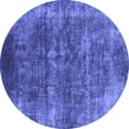 thumbnail image 1 of Ahgly Company Machine Washable Indoor Round Oriental Blue Industrial Area Rugs, 5' Round, 1 of 4