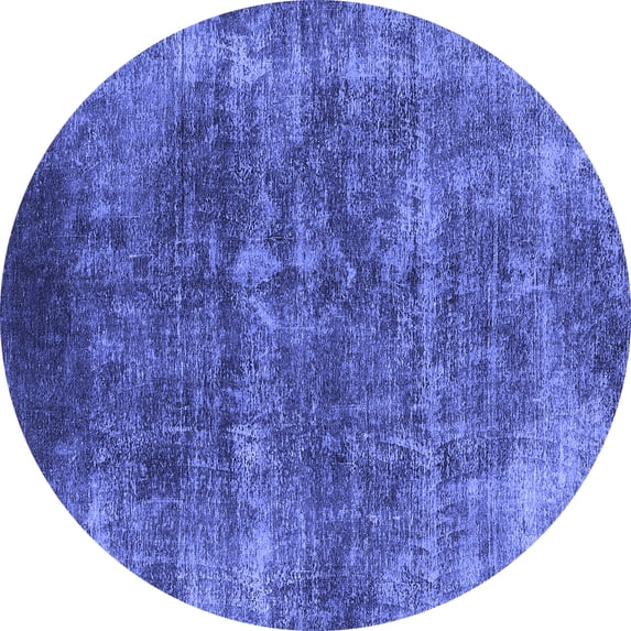Ahgly Company Indoor Round Oriental Blue Industrial Area Rugs, 6' Round