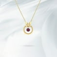 thumbnail image 2 of 1.00 T.C.W Round Cut Garnet Gemstone Latest Design Beautiful Necklace for Engagement Gift 18K Yellow Gold With 18 inches Chain, 2 of 4