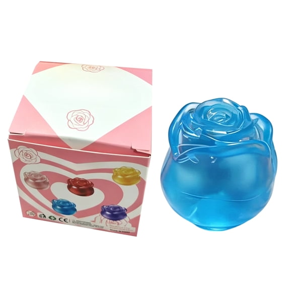 Blue Rose Shaped Squishy, Soft Squeeze Sensory Toy For Relaxation, Desk Decor, Travel And Party Gift Ideas For Sensory Play, Calm Breaks, Desk Accessories And Novelty Gifts