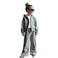 thumbnail image 2 of RMGVDSD Girls Hooded Jacket Pants Tees 3 Piece Outfit Casual Athletic Tracksuit For Youth Girls Clothing Set Kids Comfortable Sports Wear Vintage Casual 10-11 Years, 2 of 4