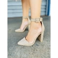thumbnail image 4 of Mac-01 Womens Pointed Toe Block Heel Pump in Taupe, 4 of 4