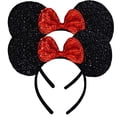 thumbnail image 2 of FANYITY - Diademas de orejas de ratón para niñas, mujeres, niños, fiestas, 2 piezas (rojo) FANYITY FANYITY, 2 of 2