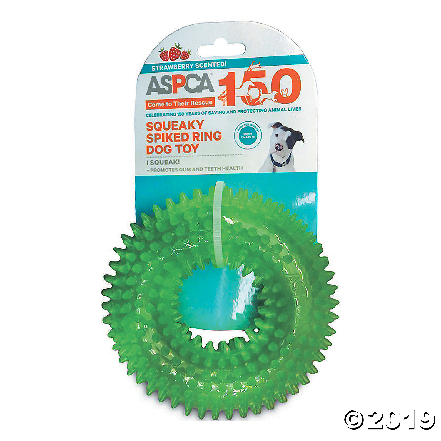Aspca Squeaky Spiked Ring Dog ToyGreen