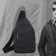 thumbnail image 5 of GOOHOCHY 1 bolsa de lona para hombre, bandolera, bandolera, con bolsillos con cremallera, antirrobo, gran capacidad para hombres (negro), 5 of 8
