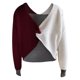 thumbnail image 5 of Gibobby Suéteres de invierno Suéter corto con cuello en V sin espalda y contraste de color elegante con personalidad para mujer (Multicolor, L), 5 of 5