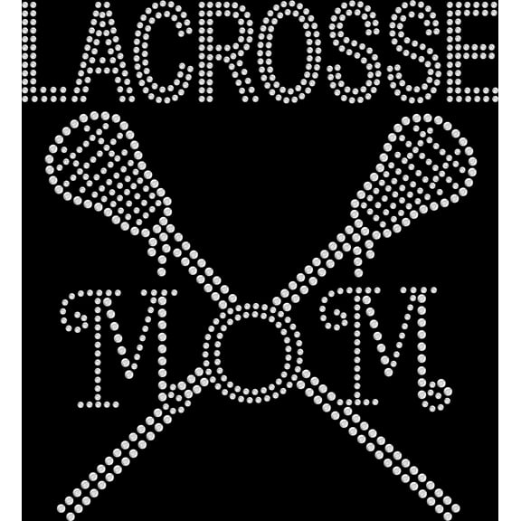 Rhinestone Bling Sparkle Iron On Transfer DIY Lacrosse Mom Stick