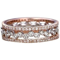 1.50 Carat 3 wedding Band Ring set Wedding Band Stackable Ring set Sterling Silver 18k Gold Plating