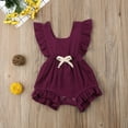 thumbnail image 4 of Fortune 0-24m Baby Girl Summer Ruffles Romper Fly Sleeve Bow Cotton Jumpsuits, 4 of 5