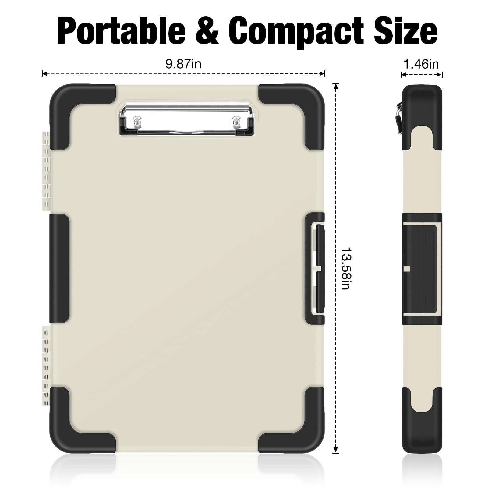 Toughest Clipboard With Storage  Internal Pen Pouch Included Letter/ A4 Size Shockproof Heavy Duty Plastic Clip Boards 8.5x11" High Capacity Clipboards Box Case For Contractor Trucker Driver
