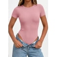 thumbnail image 6 of PRETTYGARDEN Body Suits for Womens Summer Tops Casual Short Sleeve Ribbed Fitted Basic Tee Shirts Spring Fashion Clothes, 6 of 9