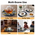 thumbnail image 2 of Nautical Anchor Round 13 Inch Placemats Set of 6, Navy Blue Yellow Striped Farmhouse Ombre HeatResistant Non Slip Place Mats for Dining Table, Wipeable Braided Kitchen Table Mats for Housewarming, 2 of 9